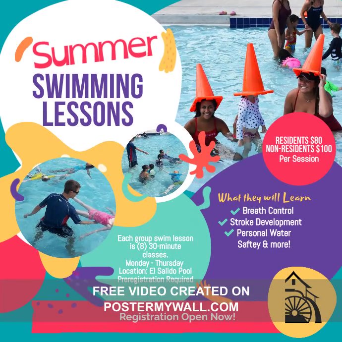 Swimming Lessons for Kids Social Media | PosterMyWall