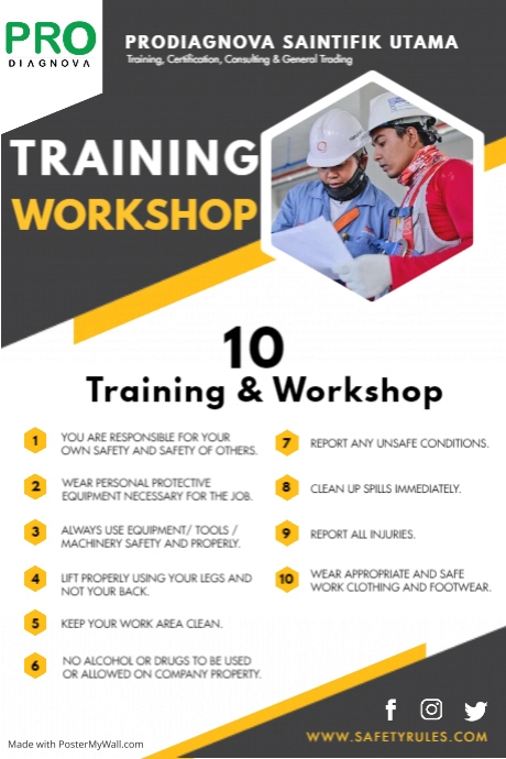 Modern Construction Work Safety Guidelines Fl Poster template