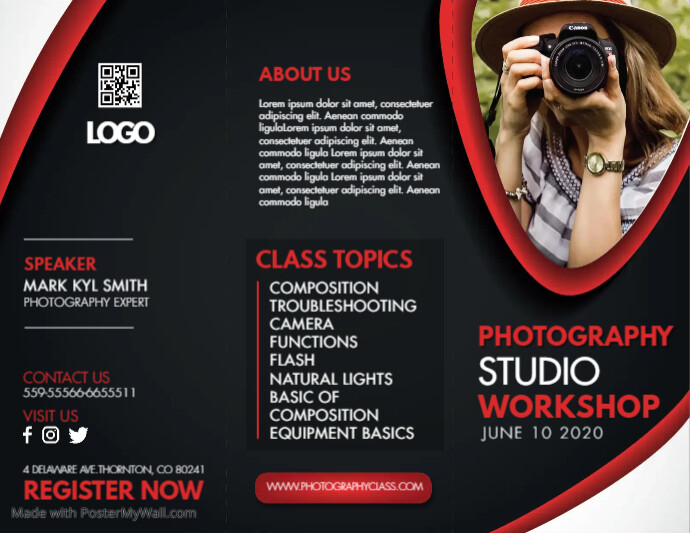 Photography Workshop with Experts Trifold Bro