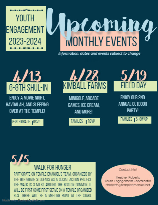 Monthy Event Copy of Monthly Events | PosterMyWall