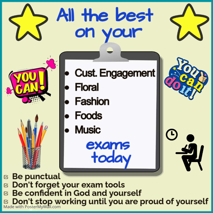 Good luck for your exams (2) | PosterMyWall