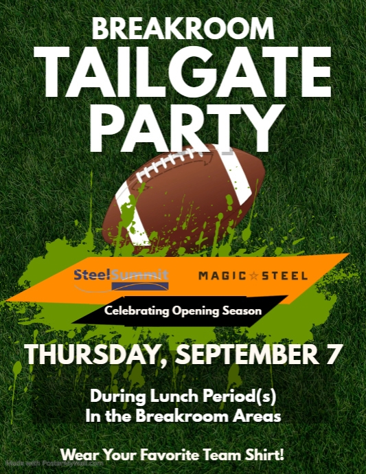 Green and Yellow Football Tailgate Party Flyer PosterMyWall