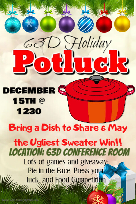 Holiday Potluck | PosterMyWall