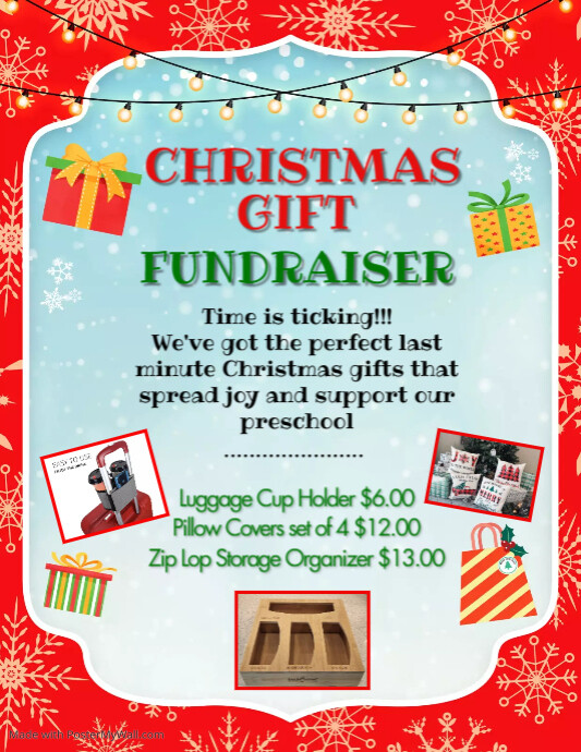Christmas gift wrap fundraiser flyer template