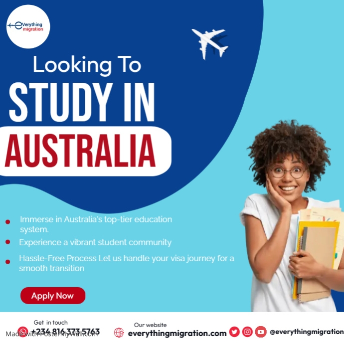 Study Abroad, Student visa Flyer instagram | PosterMyWall