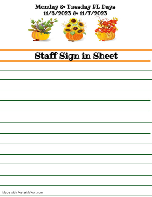 Potluck Sign Up Sheet PosterMyWall