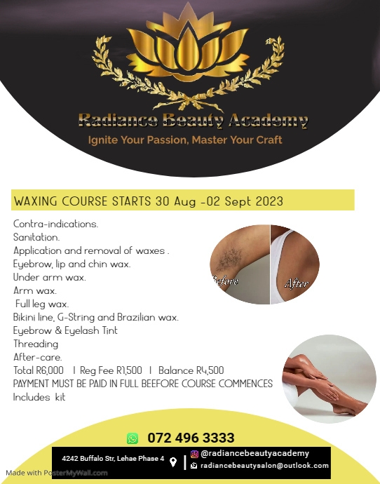 Waxing Poster/Wallboard template