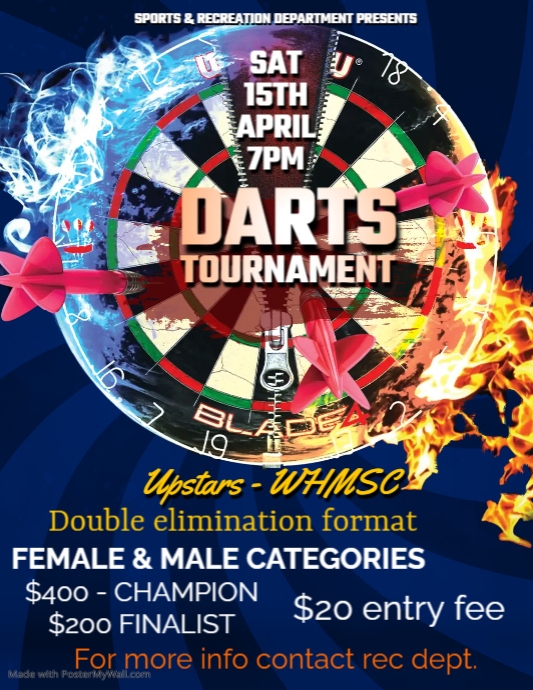 Darts tournament flyer template PosterMyWall