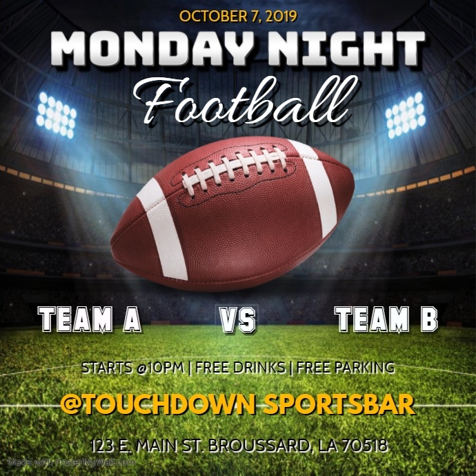 Copy of MONDAY NIGHT FOOTBALL TEMPLATE | PosterMyWall