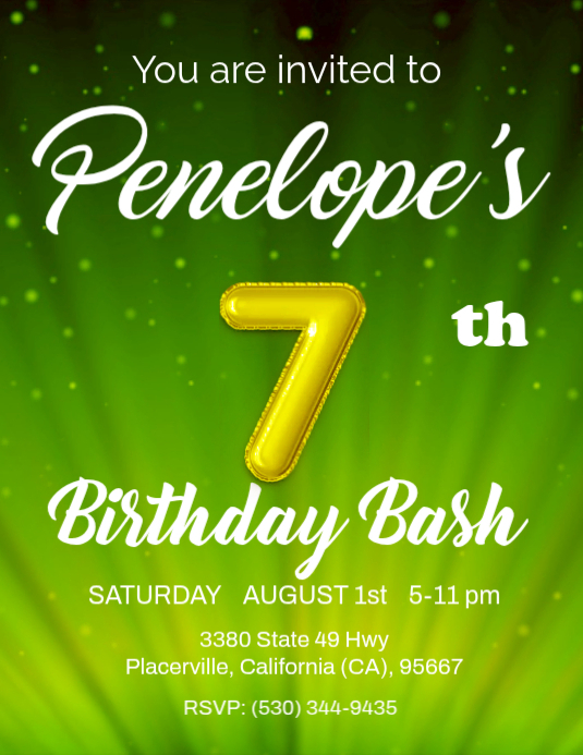 7th Birthday Template PosterMyWall