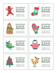 8 Address Labels Template For Christmas Presents Volante (Carta US)