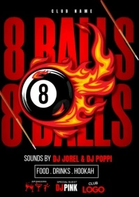 8 Ball Billiard A4 template