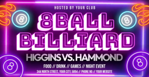 8 Ball Billiard Game Night Facebook 共享图片 template