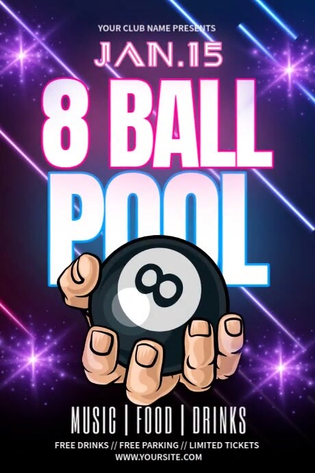 8 Ball Pool Billiard Template | PosterMyWall