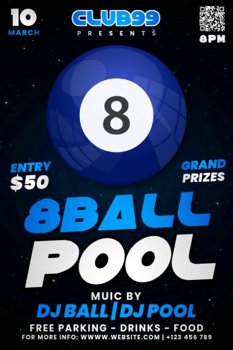 8 Ball Pool Cartaz template