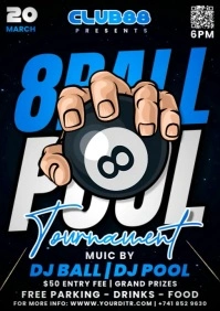 8 Ball Pool Tournament A4 template