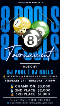 8 Ball Pool Tournament Digitalanzeige (9:16) template