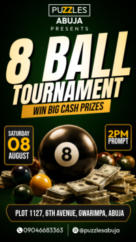 8 Ball Tournament Instagram Story template