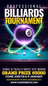 8 Ball Tournament Digital Display (9:16) template