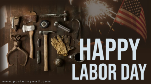 棕色 Labor Day Digitalt display Template