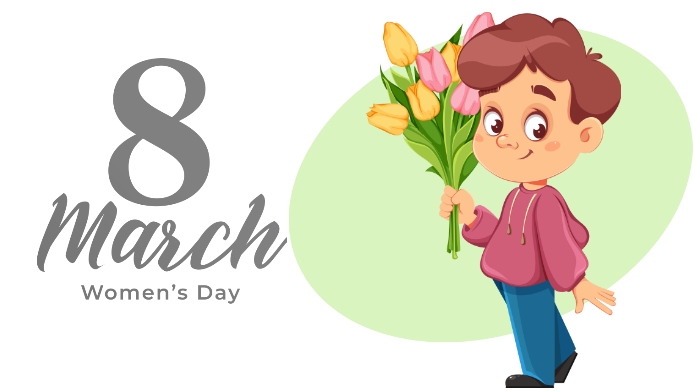 8 march happy women's day. happy women's day Twitter Post template