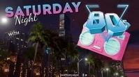 80'S NIGHT DJ VIDEO AD Digitalt display (16:9) template