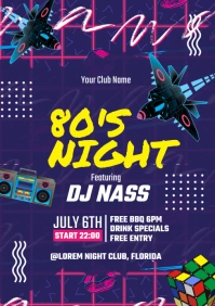 80'S Night Flyer A5 template