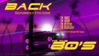 80's Party 80s Back to the 80s 90s club party Vídeo de capa do Facebook (16:9) template