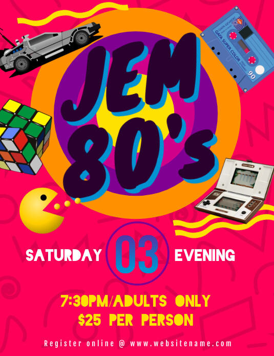 80 S Party Flyer Template Postermywall