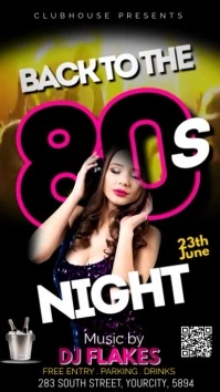 80's NIGHT PARTY FLYER TEMPLATE Instagram Story