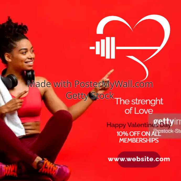 creative gym valentines day advertising templ