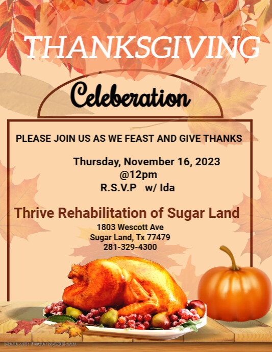 Thanksgiving flyer PosterMyWall