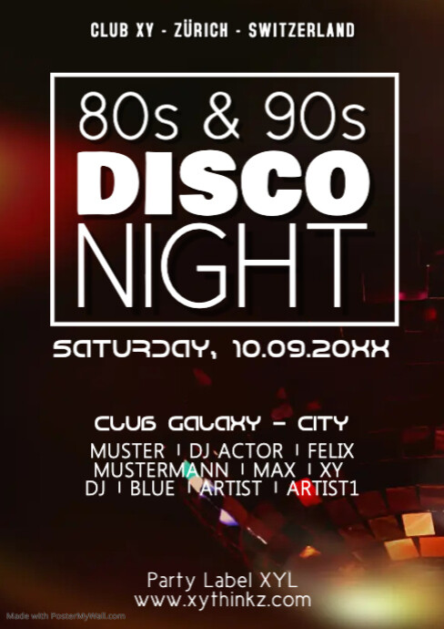 Copy of 80s 90s Party Disco Night Retro Neon Oldschool Events Club ...