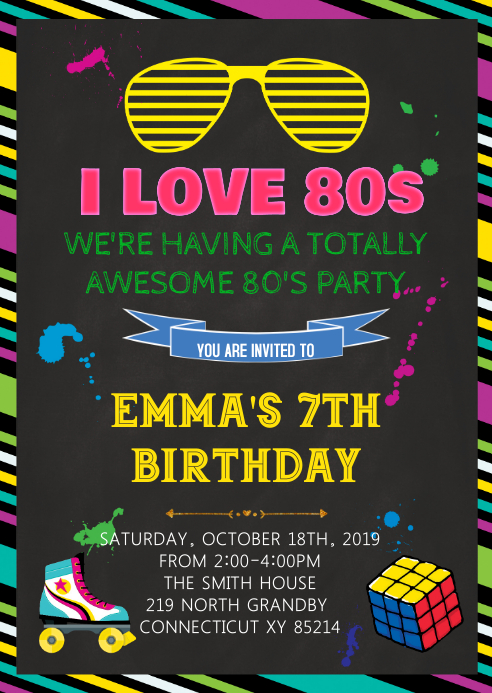Modele Anniversaire Theme Annees 80 Postermywall Modele Anniversaire Theme Annees 80 Postermywall