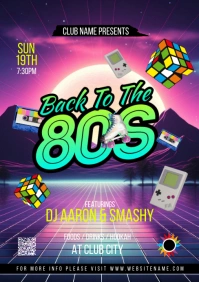 80s Flyer A5 template