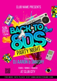 80s Flyer A5 template