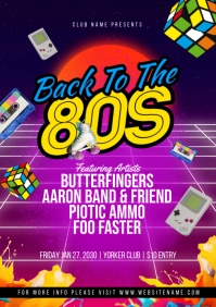 80s Flyer A5 template