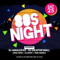 80s Night Instagram Post template