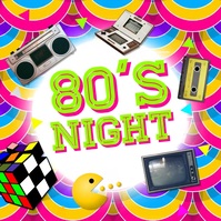 80s Night Square (1:1) template