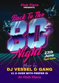 80s Party Flyer A5 template
