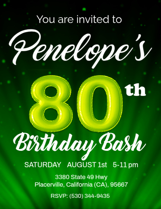 80th Birthday模板 Postermywall 80th Birthday模板 Postermywall