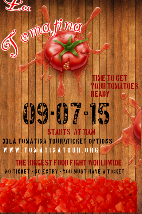 La Tomatina Event Festival Food Festival Poster flyer | PosterMyWall
