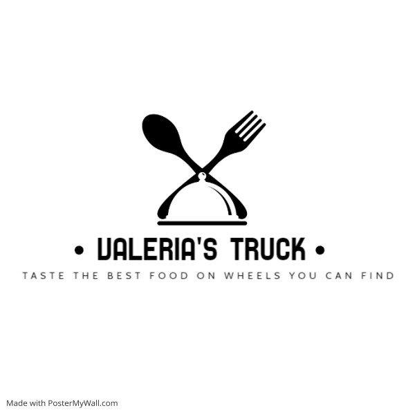 black and white colors truck food logo templa