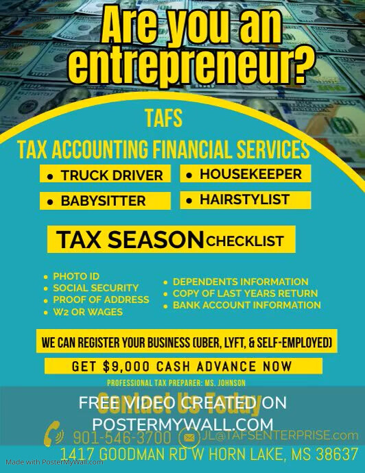 Tax preparation services Tax & Consulting Ser PosterMyWall