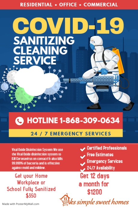 Copy of Covid-19 Disinfection Cleaning Service | PosterMyWall