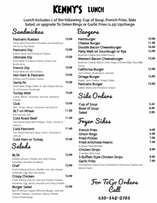 Kenny's Front Lunch Handout 111323 | PosterMyWall