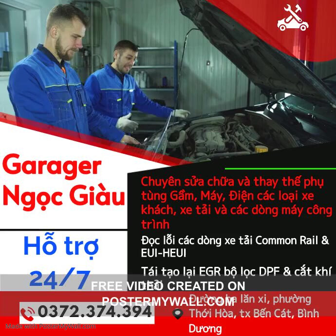 Vehicle Service. Add Copy of Black and Red Car Autoservice Business Ad Vid | PosterMyWall