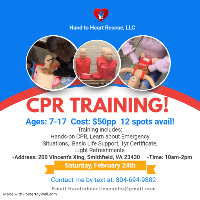 First Aid and CPR Training Service Ad | PosterMyWall