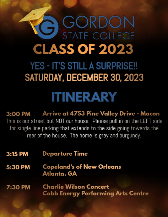 Graduation Itinerary | PosterMyWall