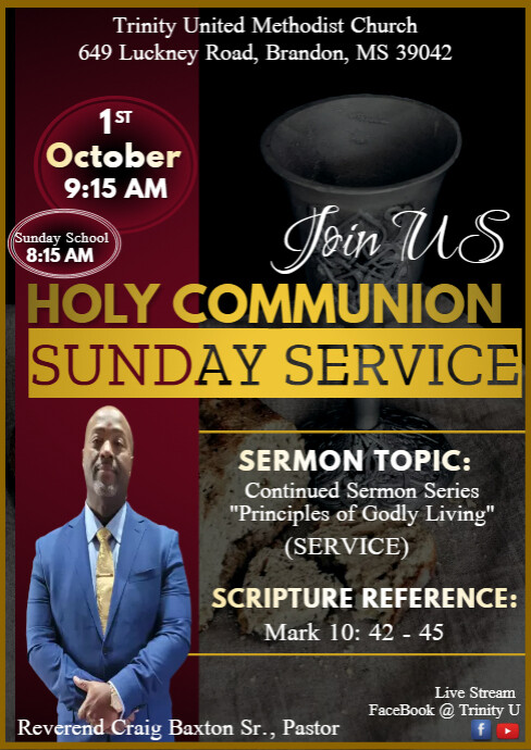 Holy Communion Sunday Service flyer template | PosterMyWall
